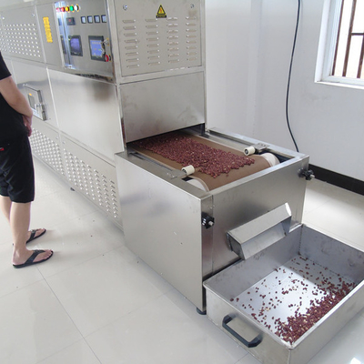 30 kw 새우류 해산물 시금치 벨트 건조기 연속적인 전자 레인지 건조 기계