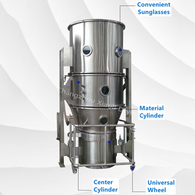 Industrial 500kg Capacity Fluid Bed Dryer Fbd For NPK Fertilizer Granules